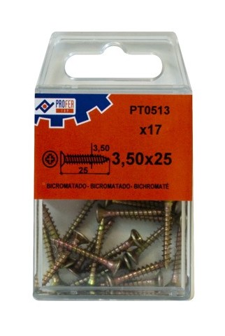 

Tirafondo C/plan Pozi Bic C/17 48542-PT0513 - 3,5X25 MM.. - Neoferr