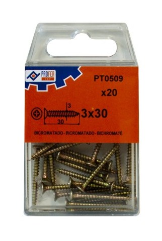 

Tirafondo C/plan Pozi Bic C/20 48538-PT0509 - 3X30 MM.. - Neoferr