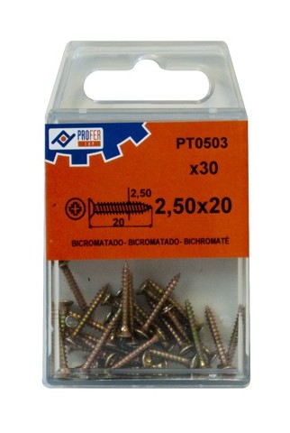 

Tirafondo C/plan Pozi Bic C/30 48532-PT0503 - 2,5X20 MM.. - Neoferr