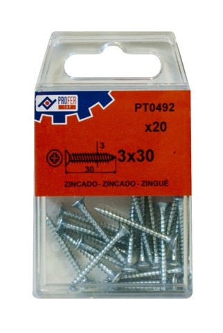 

Tirafondo C/plana Pozi Zn C/20 48521-PT0492 - 3X30 MM.. - Neoferr