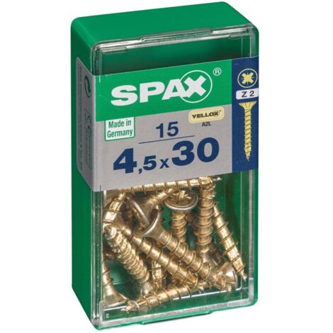 Tirafondo cabeza plana Yellox - S - 4,5x30 mm