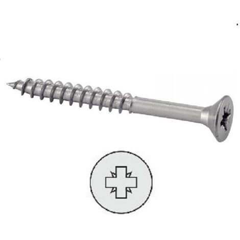 Tirafondo din-7505-a, cabeza avellanada pz2, zincado cr-3, 5,0 x 80 mm, caja 100 uds