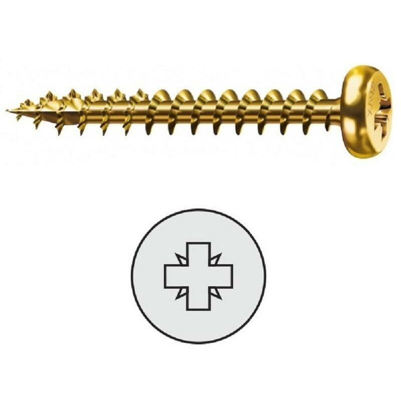 

Tornillo pozidriv latonado cabeza redonda spax-s 2,5-16 (caja 1000) - Mibricoplus