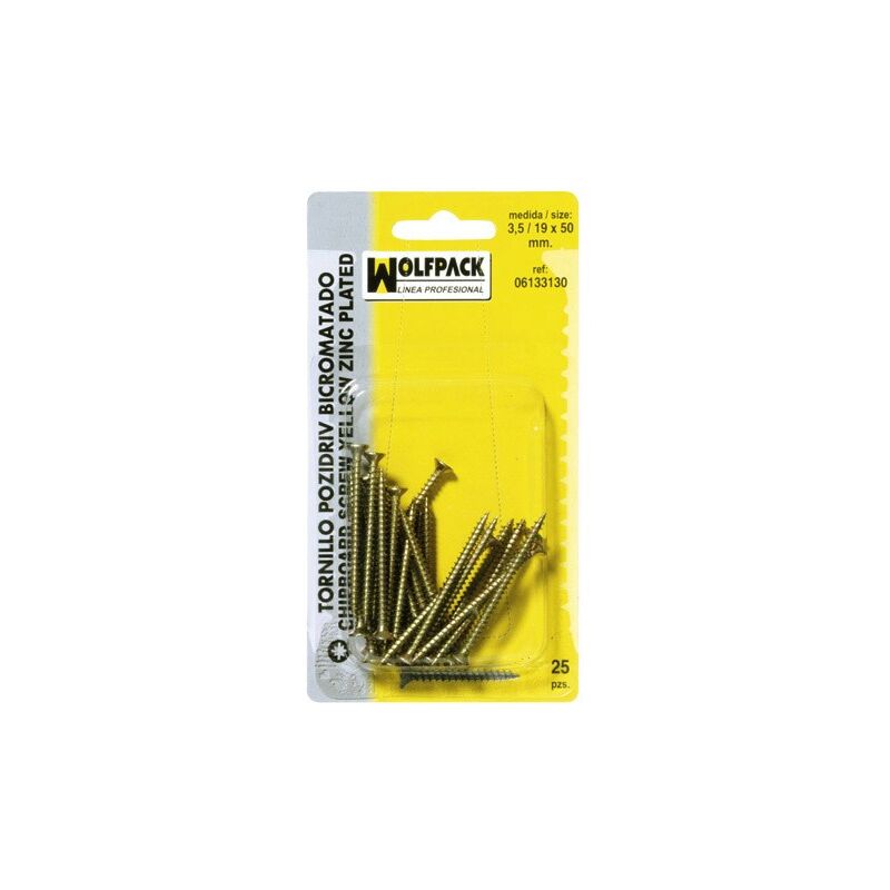 

Tirafondo pozidriv bicromatado 3,5/19x 30 mm. (30 piezas)