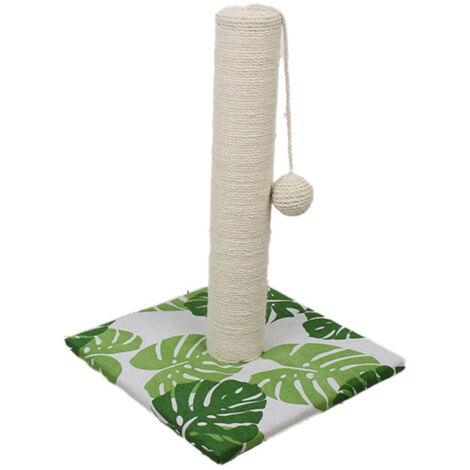 Tiragraffi a colonna con gioco pendente Green Leafs per gatti