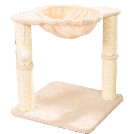 Tiragraffi a torre con amaca e tiragraffi 39 x 39 x 45 cm, beige