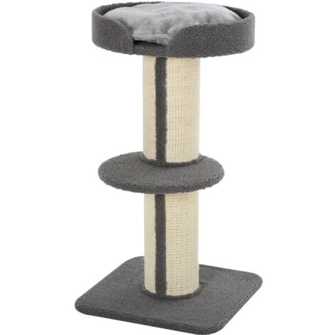 TIRAGRAFFI AD ALBERO PER GATTI CON CUCCIA CUSCINO RIVESTIMENTO GRIGIO