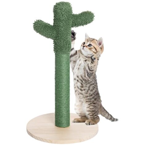 Tiragraffi Graffiatoio Forma Cactus Pianta per Gatti Animali Felini Verde