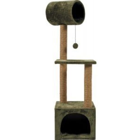 Tiragraffi grigio per gatti ad albero in canapa 35x35x123h