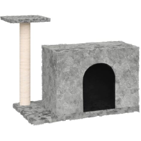 Tiragraffi per gatti Mobili per arrampicata su torre Tiragraffi piattaforma da arrampicata con tiragraffi in sisal leggero 51 cm grigio 020022439