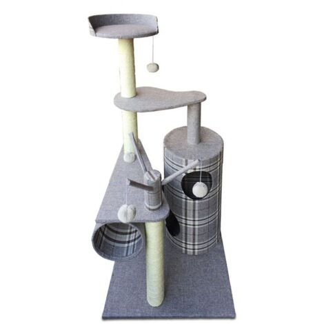 Tiragraffi per gatto grande colore grigio altezza 133 cm cilindro oxford