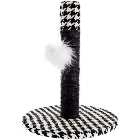 Tiragraffi Pied de Poule in sisal con stuzzicagatto in peluche per gatti