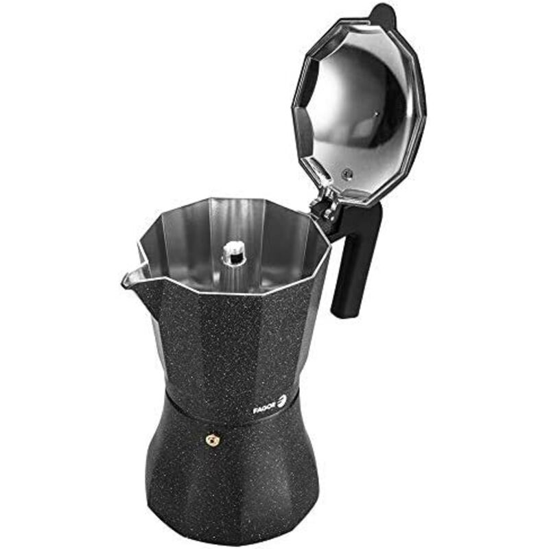Fagor Tiramisu - Cafetera Italiana de Aluminio Extra-Grueso, NO APTA PARA INDUCCIÓN, Pomo y Mangos Ergonómicos con Toque Frío, Café, Moka