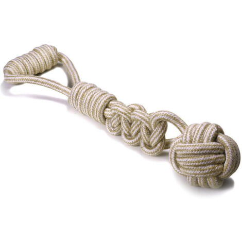Tirante con palla in cotone Linea Natural Cotton favorisce pulizia denti per cani