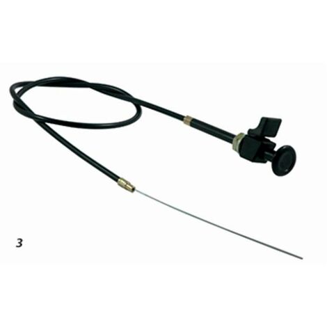 Tirante stop motore,cavo lunghezza 1200mm con leva d'arresto e pomello nero
