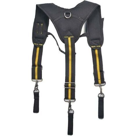 Tirantes ajustables para cinturón de herramientas, arnés de trabajo resistente, tirantes acolchados, arnés acolchado para cinturón de herramientas, negro, amarillo, 1 unidad
