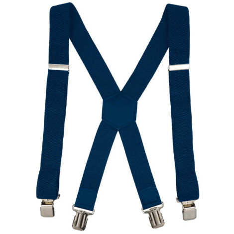 Tirantes elásticos con espalda en forma de X con pinzas metálicas TORNASOL  Azul marino orión