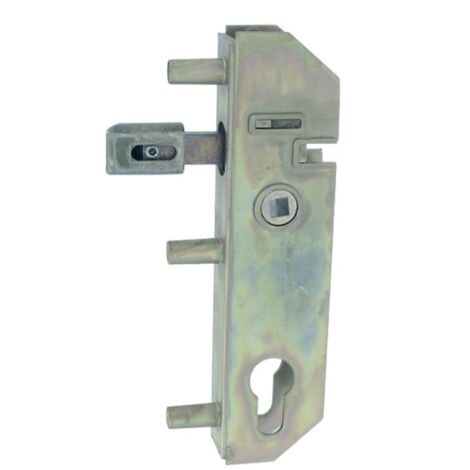 Tirard – Serrure à encastrer 40mm carré 8mm – Zingué jaune pour cadre métallique – Installation réversible pour portail extérieur - GJ701306