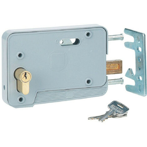 Tirard – Serrure en applique réversible garage 301 – Pêne levant gris – Coffre 150x105x19mm – Axe de cylindre 130mm – Finition ABS et acier électro-zingué - EA571301