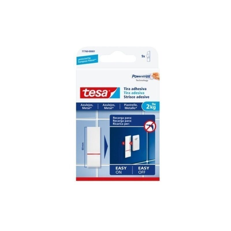 

Clavo Hog 2Kg Adhesivo Reutilizable Recambio Blanco Tira Azulejo 9 Pz Tesat