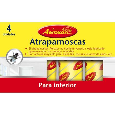 Tiras atrapamoscas sin veneno AEROXON (Pack 4 uds)