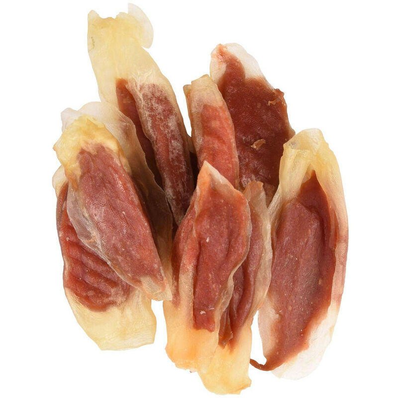 

Tiras de conejo envueltas en pollo. Hapki BBQ. para perros . 85 g. sin gluten.
