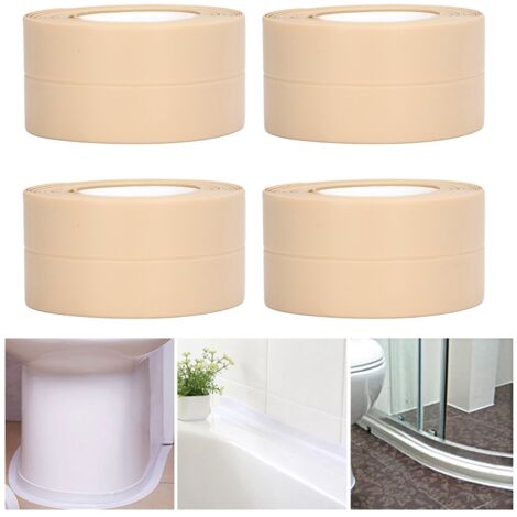 [Tiras de sellado de PVC] Cinta autoadhesiva impermeable para juntas de cocina y baño, juego de 4 piezas, 3,5 cm de ancho, resistente al moho, de alta calidad, fácil de instalar.