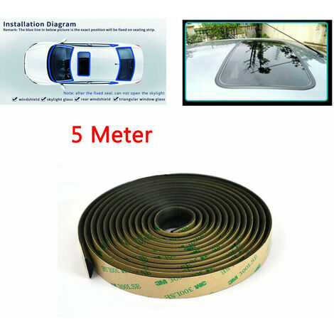 Tiras de sellado para parabrisas delantero y trasero de coche, tiras triangulares impermeables de 5 metros, para techo solar y ventana,5Meter
