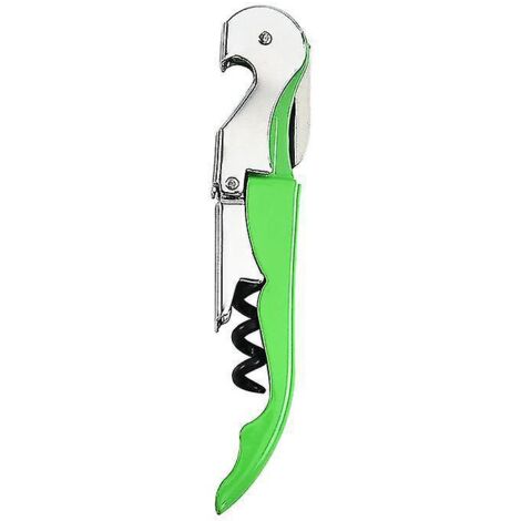 Tire-bouchon, ouvre-bouteille 3 en 1 en acier inoxydable avec coupe-capsule, tire-bouchon à double charnière, vert