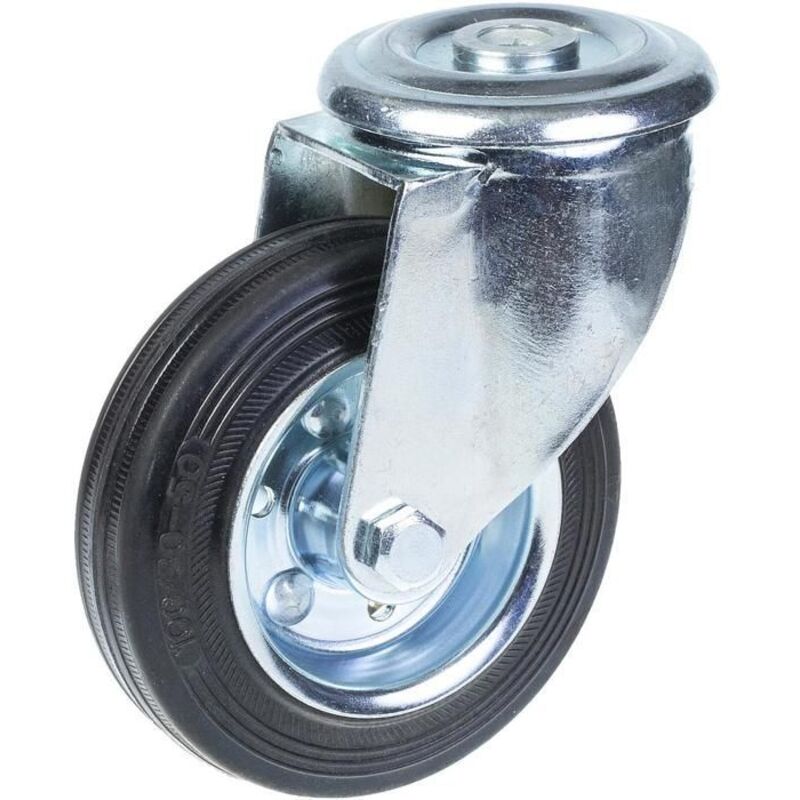 Tire - Capacity 90 kg - Black - 100 mm - Rubber - Swivel