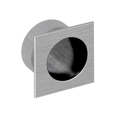 Tire-doigt carré 28 mm pour porte coulissante, acier finition satiné - Argent