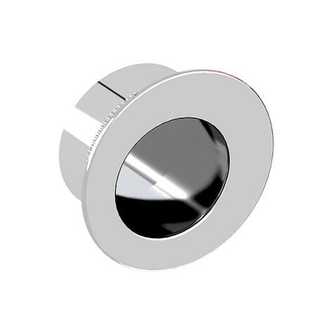 Tire-doigt rond Ø28 mm pour porte coulissante, acier finition chromé - Argent