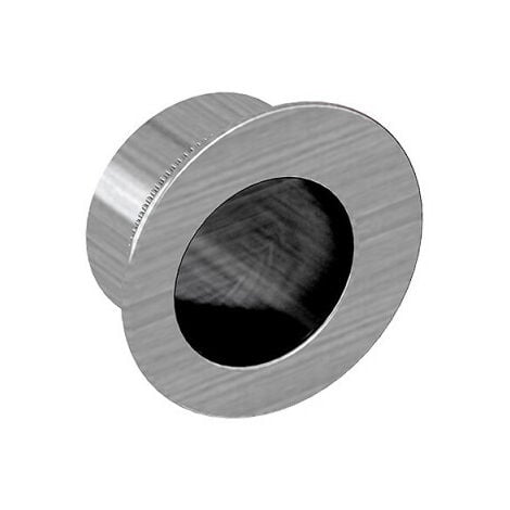 Tire-doigt rond Ø28 mm pour porte coulissante, acier finition satiné - Argent