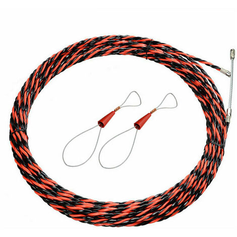 Tire fils d'électricien -Aiguille Electricien 50M Tire Fil Electrique 5mm Diamètre Aiguille Tire Fil, rétractable d'installation pour tire Cable et rallonge en acier spiralé flexible tire fi