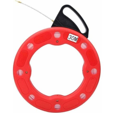 Tire fils d'électricien Extracteur De Câble, Portée De 30 M 100 Pieds, Bobine De Ruban À Poisson En Fibre De Verre Non Conductrice, Extracteur De Câble Électrique Pour Outil De Traction De F