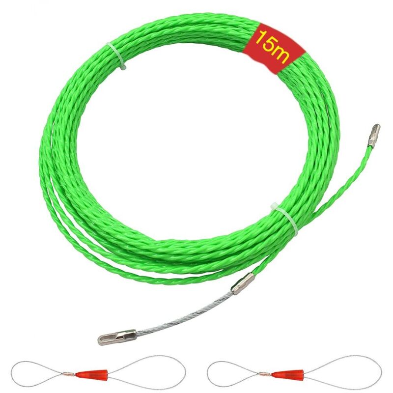 Tire Fils Electrique Aiguille Nylon avec Tête Flexible de Guidage 15M,Electricien Tire Fil Aiguille Passe Cable,Câble de Fil Électrique