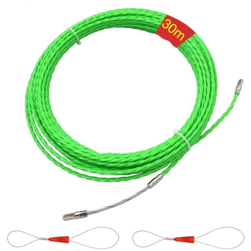 Paryou - Tire Fils Electrique Aiguille Nylon avec Tête Flexible de Guidage 30M,Electricien Tire Fil Aiguille Passe Cable,Enfileur Fils