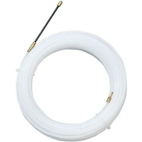 Tire Fils Electrique Aiguille Nylon avec Tête Flexible de Guidage, Oeuillet de Tirage Aide Tirage Câbles, Conduits Vides Ø4 mm, 30m Transparent
