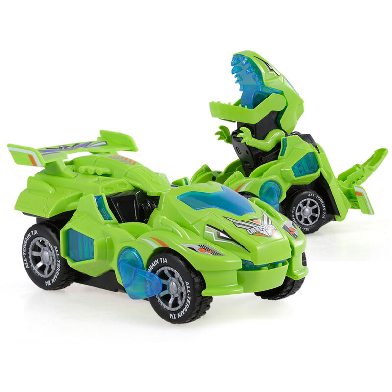 

Tire hacia atras de los coches de dinosaurio Juguetes de coche de dinosaurio Dinosaurio transformable Coche de juguete electrico con giro de 360 ​​°