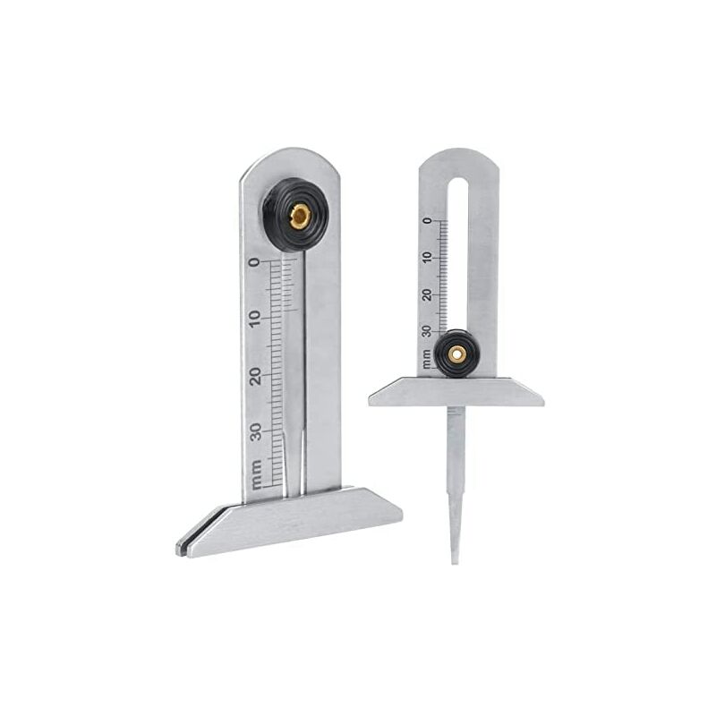 Tire Wear Gauge, Stainless Steel Tire Depth Gauge Tire Safety Ruler Tire Gauge 0-30mm for Car Motorcycle
