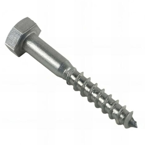 Tirefond bois tête hexagonale 10 x 80 mm Zingué - Boite de 50 pcs - Fixtout TIR1008002B