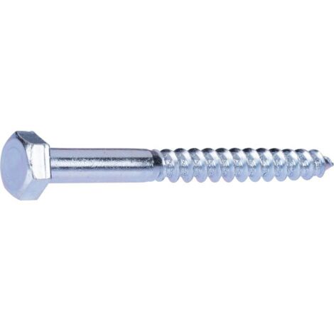 Tirefond - Fixpro - Tête hexagonale - Acier zingué - Filetage partiel - 8 x 80/48 mm - Boîte de 50