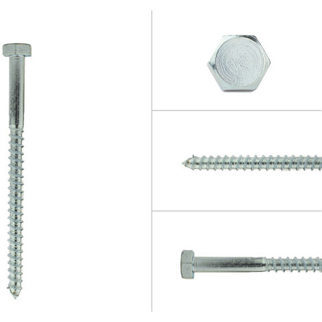 Tirefond galvanisé M10 x 150 mm - Par 50 pièces