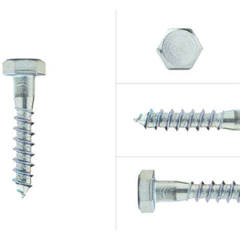 Tirefond galvanisé M10 x 55 mm - Par 100 pièces