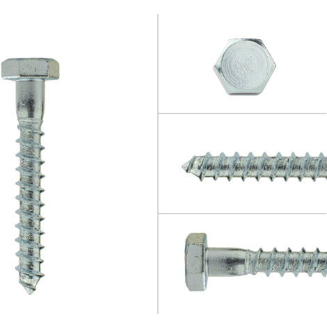 Tirefond galvanisé M10 x 70 mm - Par 100 pièces