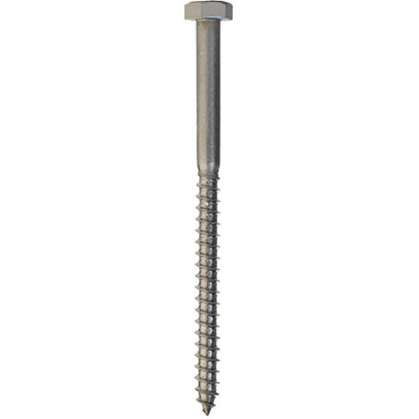 Tirefond inox M6 x 80 mm - Par 100 pièces