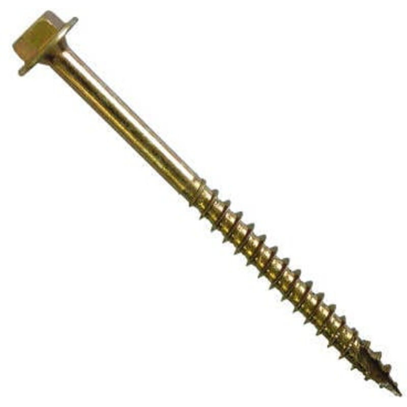 Tirefonds tête hexagonale à embase acier zingué bichromaté partiellement filetées ø 10 mm longueur 160 mm, boîte de 40 - rocket
