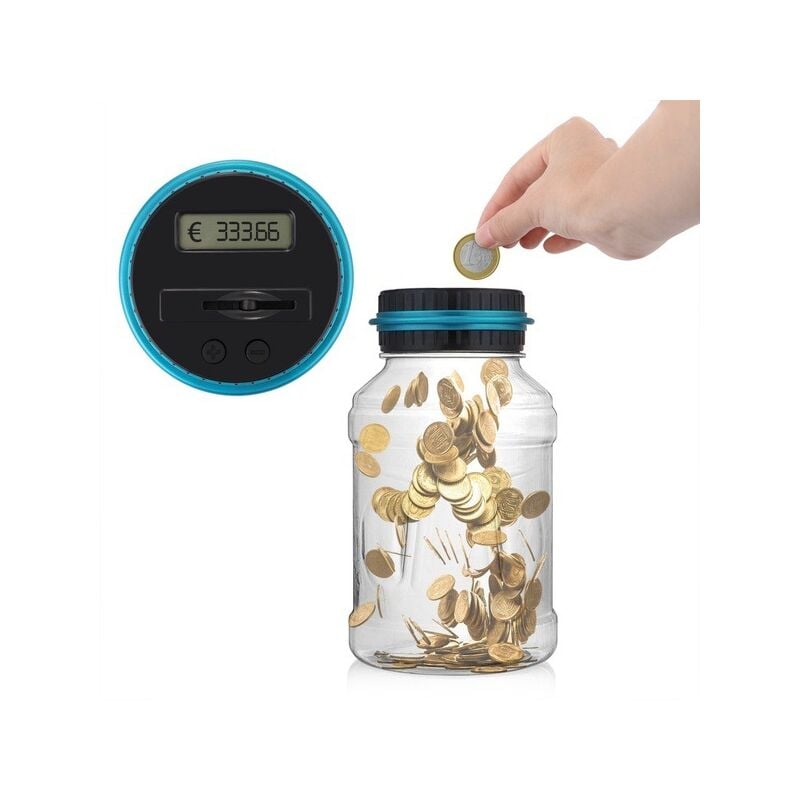 Fei Yu - Tirelire à compter 1,5 l, petite tirelire dollar euro