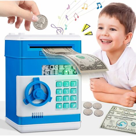 Tirelire Électronique Enfant,Tirelire Coffre-Fort avec Code Coffre Argent  Enfant ATM Jouet Enfant 3-12 Ans Garçon Fille Cadeau