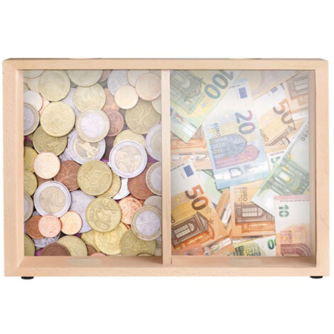 Tirelire avec séparateur pièces et billets